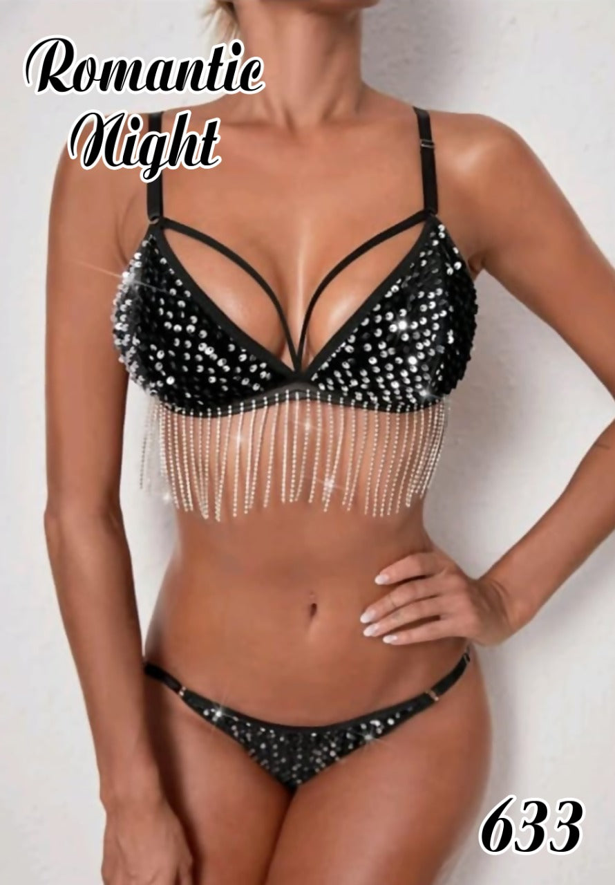 Midnight Sparkle Fringe Set
