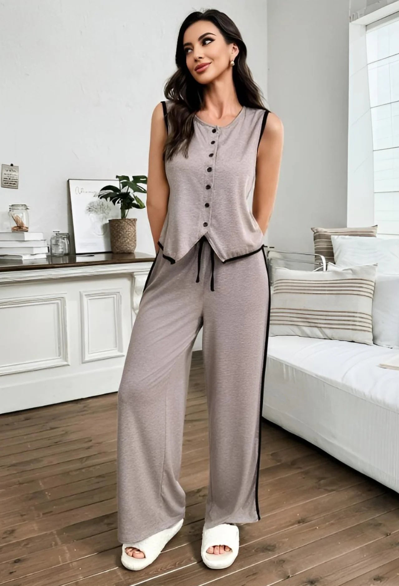 Soft Sleeveless Egyptian Cotton Pajama Set | Zilli Store