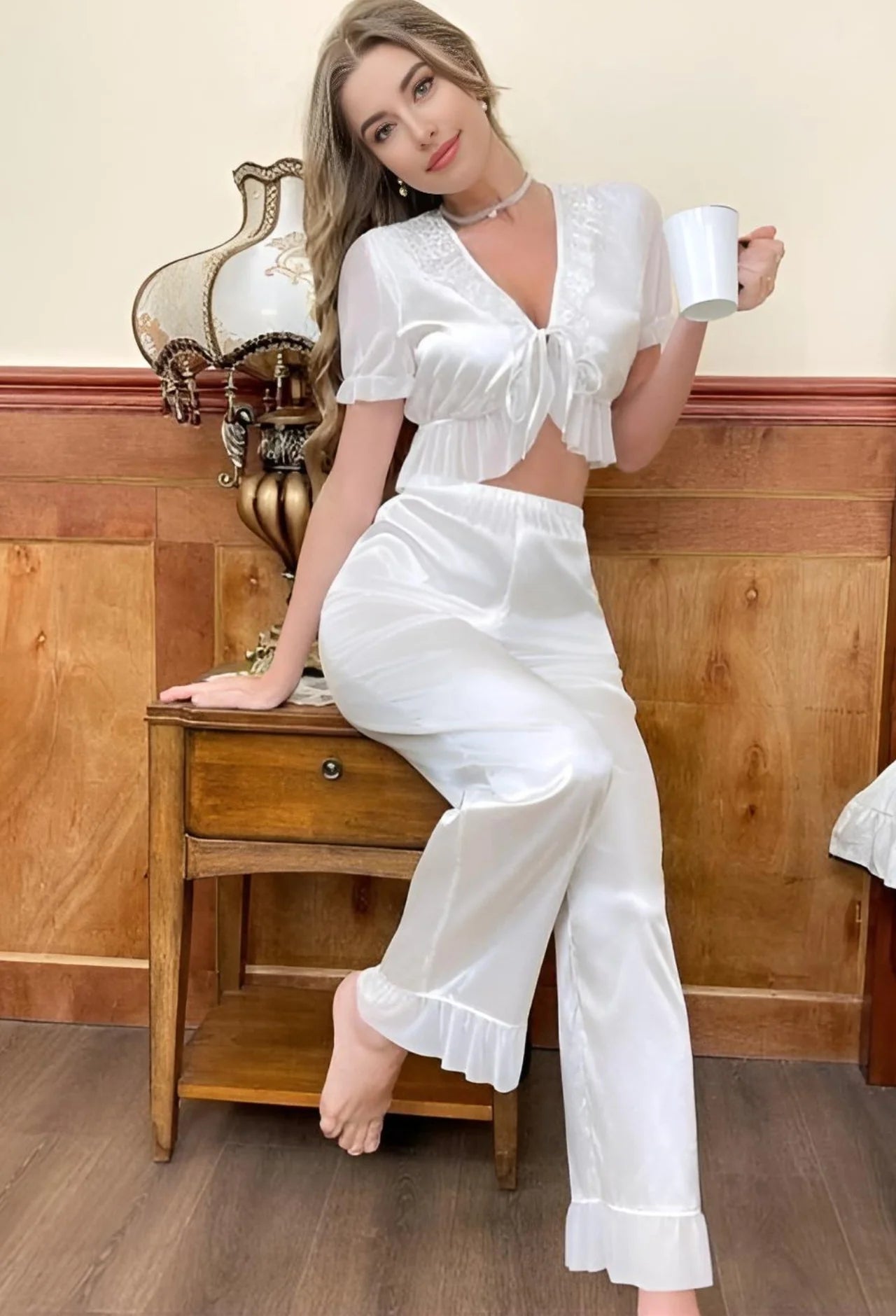 Bridal Satin Long Pajama Set | Zilli Store