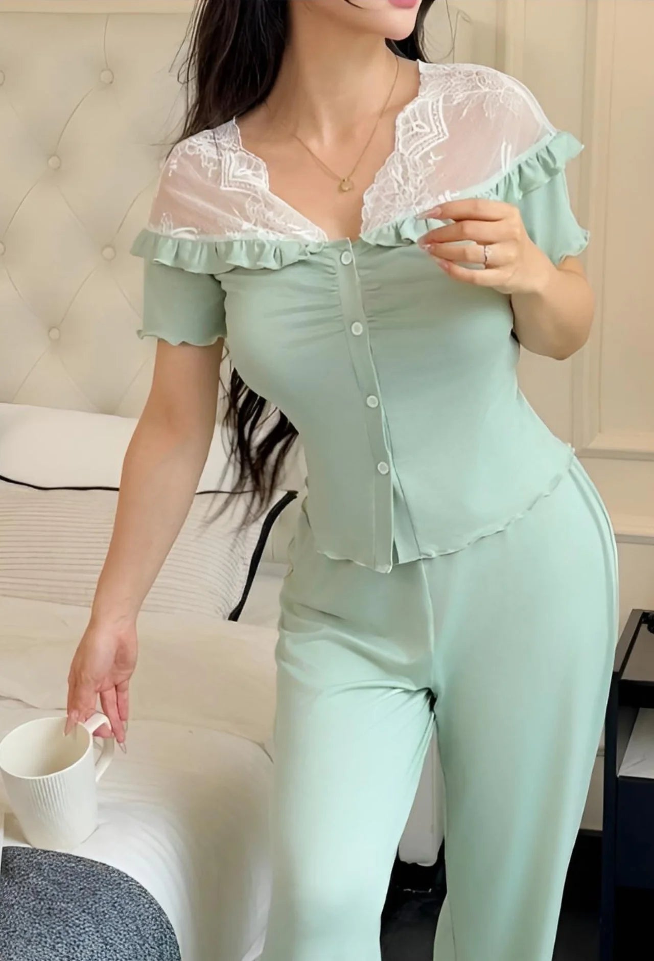 Mint Egyptian Cotton Pajama Set | Zilli Store