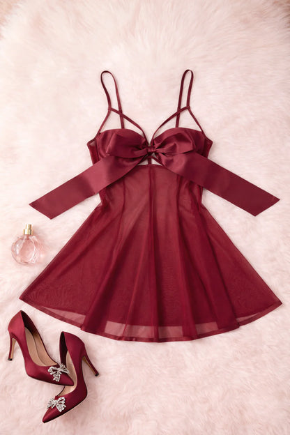 Tulle & Satin Lingerie with Bow | Zilli Store