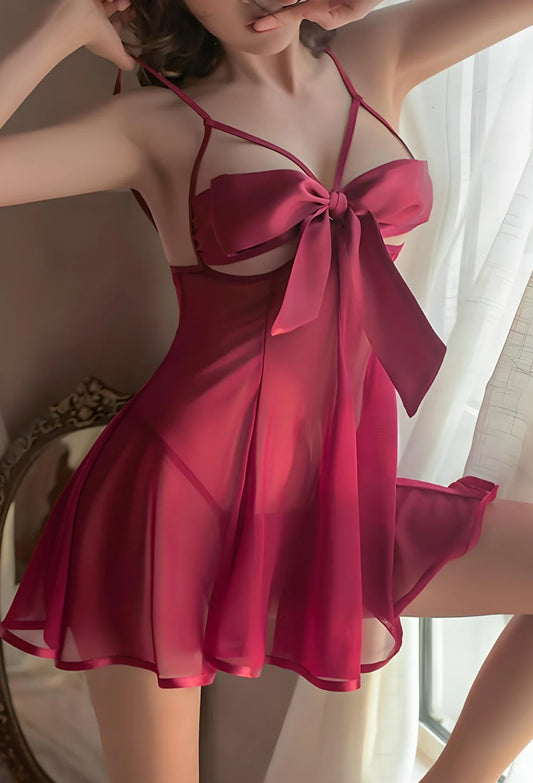 Tulle & Satin Lingerie with Bow | Zilli Store