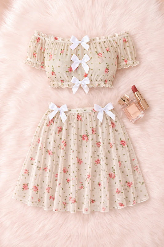 Romantic Sheer Floral Tulle Lingerie Set | Zilli Store