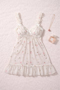 Floral Tulle Romantic Nightdress with Push up | Zilli Store