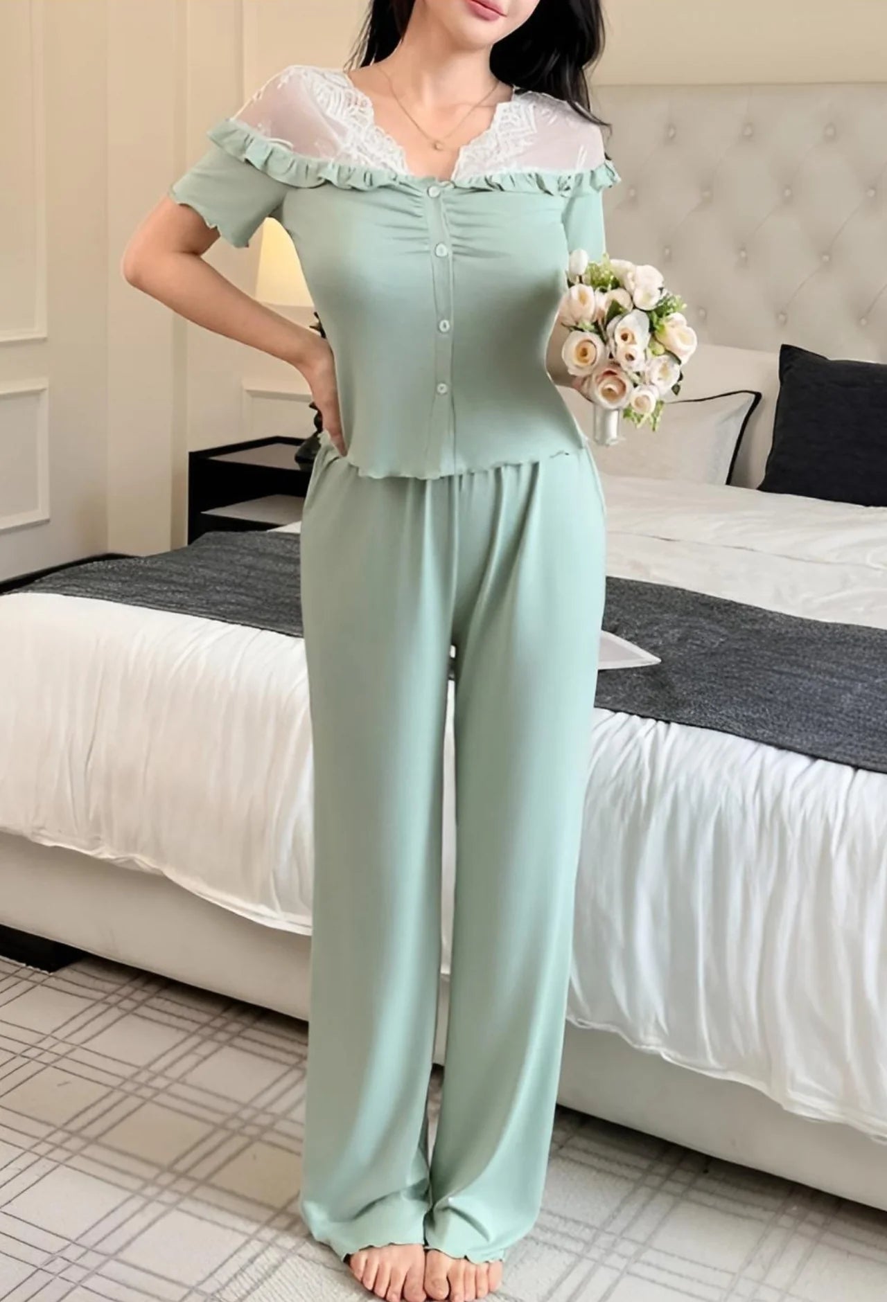 Mint Egyptian Cotton Pajama Set | Zilli Store
