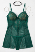 Sexy Maxi Green Sheer Lace Lingerie | Zilli Store