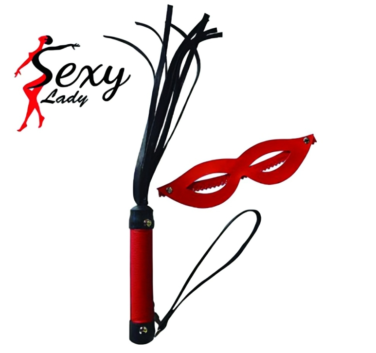 طقم كرباج ونظارة إثارة - Whip & Sensual Glasses Set